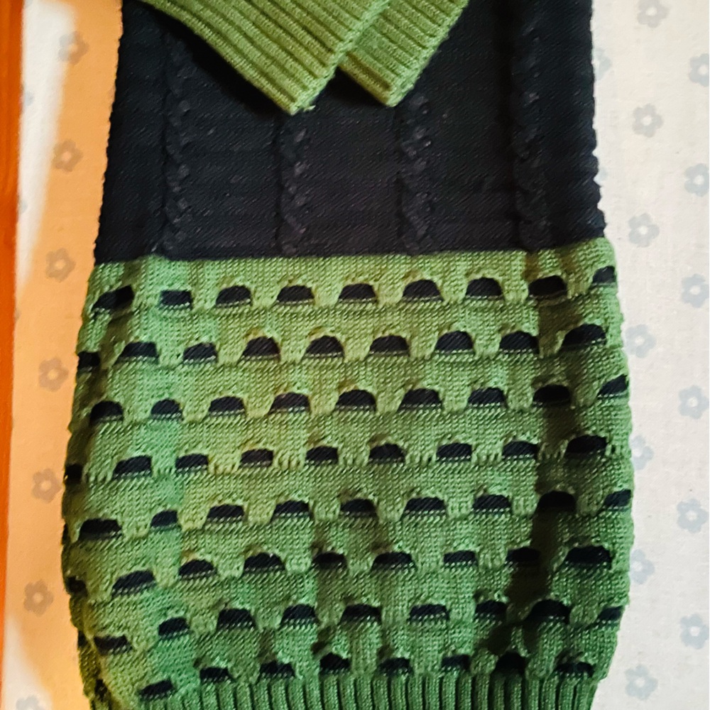 Colorful Patchwork Women's Sweater Turtleneck - Picture 6 of 9